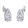 1 3/4 Carat Pear Shape Lab Grown Diamond Earrings In 14 Karat White Gold Image-4