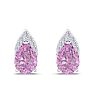 1 3/4 Carat Pear Shape Pink Topaz and Diamond Earrings In 14 Karat White Gold Image-2