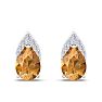 1 3/4 Carat Pear Shape Citrine and Diamond Earrings In 14 Karat White Gold Image-2