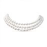 10mm AA Hand Knotted Triple Strand White Tahiti Pearl Necklace, 16 Inches Image-1