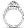 3 1/2 Carat Halo Diamond Bridal Set In 14K White Gold Image-3