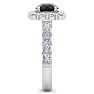 2 1/2 Carat Black Diamond Halo Engagement Ring In 14K White Gold Image-4