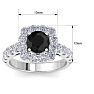 2 1/2 Carat Black Diamond Halo Engagement Ring In 14K White Gold Image-5