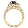 2 1/2 Carat Black Diamond Halo Engagement Ring In 14K Yellow Gold Image-3