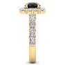 2 1/2 Carat Black Diamond Halo Engagement Ring In 14K Yellow Gold Image-4