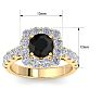 2 1/2 Carat Black Diamond Halo Engagement Ring In 14K Yellow Gold Image-5