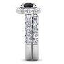 3 1/2 Carat Black Diamond Halo Bridal Set In 14K White Gold Image-4