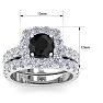 3 1/2 Carat Black Diamond Halo Bridal Set In 14K White Gold Image-5