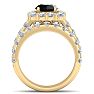 3 1/2 Carat Black Diamond Halo Bridal Set In 14K Yellow Gold Image-3