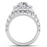 3 1/2 Carat Halo Lab Grown Diamond Bridal Set In 14K White Gold Image-3