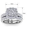 3 1/2 Carat Halo Lab Grown Diamond Bridal Set In 14K White Gold Image-5