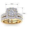 3 1/2 Carat Halo Lab Grown Diamond Bridal Set In 14K Yellow Gold Image-5