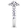 Moissanite Engagement Ring; 2 1/2 Carat Halo Moissanite Engagement Ring In 14K White Gold Image-4