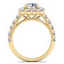 Moissanite Engagement Ring; 2 1/2 Carat Halo Moissanite Engagement Ring In 14K Yellow Gold Image-3