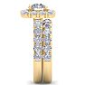 Moissanite Engagement Ring; 3 1/2 Carat Halo Moissanite Bridal Set In 14K Yellow Gold Image-4