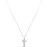 1/10 Carat Diamond Cross Necklace In Sterling Silver, 17 Inches Image-3