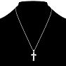 1/10 Carat Diamond Cross Necklace In Sterling Silver, 17 Inches Image-6