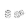 2 Carat Lab Grown Diamond Earrings In 14 Karat White Gold, Basket Setting Image-1