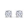 2 Carat Lab Grown Diamond Earrings In 14 Karat White Gold, Basket Setting Image-2