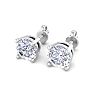 2 Carat Lab Grown Diamond Earrings In 14 Karat White Gold, Basket Setting Image-3