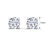 2 Carat Lab Grown Diamond Earrings In 14 Karat White Gold, Basket Setting Image-5