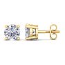 2 Carat Lab Grown Diamond Earrings In 14 Karat Yellow Gold, Basket Setting Image-1