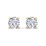 2 Carat Lab Grown Diamond Earrings In 14 Karat Yellow Gold, Basket Setting Image-2