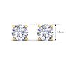 2 Carat Lab Grown Diamond Earrings In 14 Karat Yellow Gold, Basket Setting Image-5