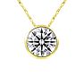 1 Carat Round Shape Lab Grown Diamond Solitaire Necklace In 14K Yellow Gold Image-1