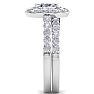 2 1/4 Carat Oval Shape Halo Diamond Bridal Set In 14K White Gold Image-4