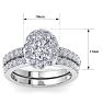 2 1/4 Carat Oval Shape Halo Diamond Bridal Set In 14K White Gold Image-5