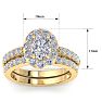 2 1/4 Carat Oval Shape Halo Lab Grown Diamond Bridal Set In 14K Yellow Gold Image-5