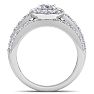 2 1/4 Carat Oval Shape Halo Moissanite Bridal Set In 14K White Gold Image-3