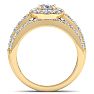 2 1/4 Carat Oval Shape Halo Moissanite Bridal Set In 14K Yellow Gold Image-3