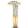 2 1/4 Carat Oval Shape Halo Moissanite Bridal Set In 14K Yellow Gold Image-4