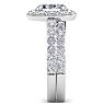 3 1/4 Carat Oval Shape Halo Moissanite Bridal Set In 14K White Gold Image-4