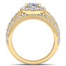 3 1/4 Carat Oval Shape Halo Moissanite Bridal Set In 14K Yellow Gold Image-3