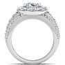 4 1/4 Carat Oval Shape Halo Diamond Bridal Set In 14K White Gold Image-3