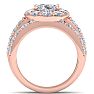 4 1/4 Carat Oval Shape Halo Diamond Bridal Set In 14K Rose Gold Image-3