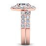 4 1/4 Carat Oval Shape Halo Diamond Bridal Set In 14K Rose Gold Image-4