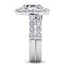 4 1/4 Carat Oval Shape Halo Diamond Bridal Set In 14K White Gold Image-4