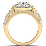 4 1/4 Carat Oval Shape Halo Moissanite Bridal Set In 14K Yellow Gold Image-3