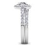 2 1/4 Carat Round Shape Halo Diamond Bridal Set In 14K White Gold Image-4
