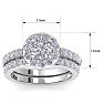 2 1/4 Carat Round Shape Halo Lab Grown Diamond Bridal Set In 14K White Gold Image-5