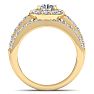 2 1/4 Carat Round Shape Halo Lab Grown Diamond Bridal Set In 14K Yellow Gold Image-3