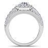2 1/4 Carat Round Shape Halo Moissanite Bridal Set In 14K White Gold Image-3