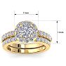 2 1/4 Carat Round Shape Halo Moissanite Bridal Set In 14K Yellow Gold Image-5