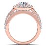 3 1/4 Carat Round Shape Halo Diamond Bridal Set In 14K Rose Gold Image-3