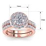 3 1/4 Carat Round Shape Halo Diamond Bridal Set In 14K Rose Gold Image-5