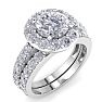 3 1/4 Carat Round Shape Halo Diamond Bridal Set In 14K White Gold Image-2
